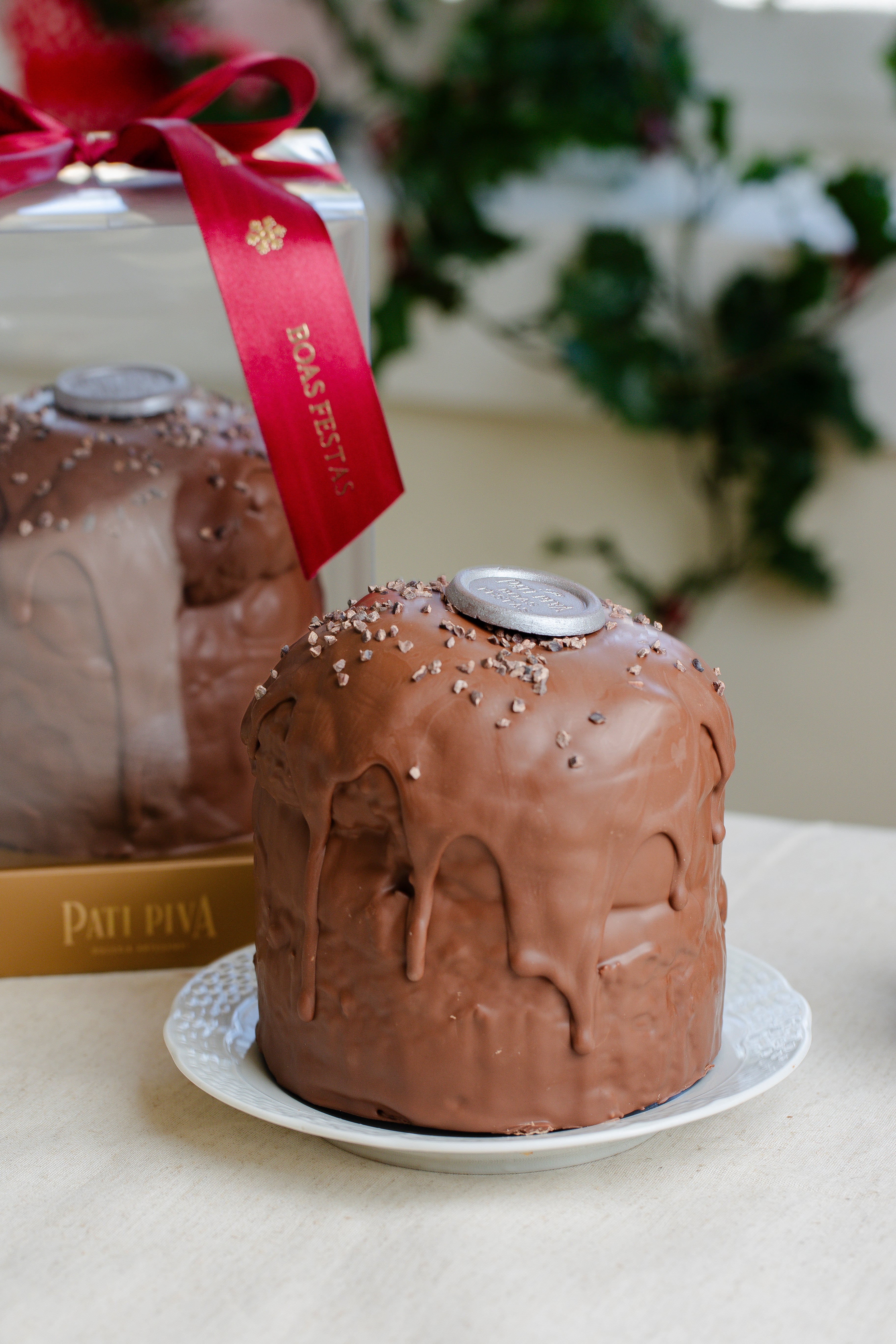 Panettone Gotas de Chocolate - Zero Açúcar - Banhado de Chocolate