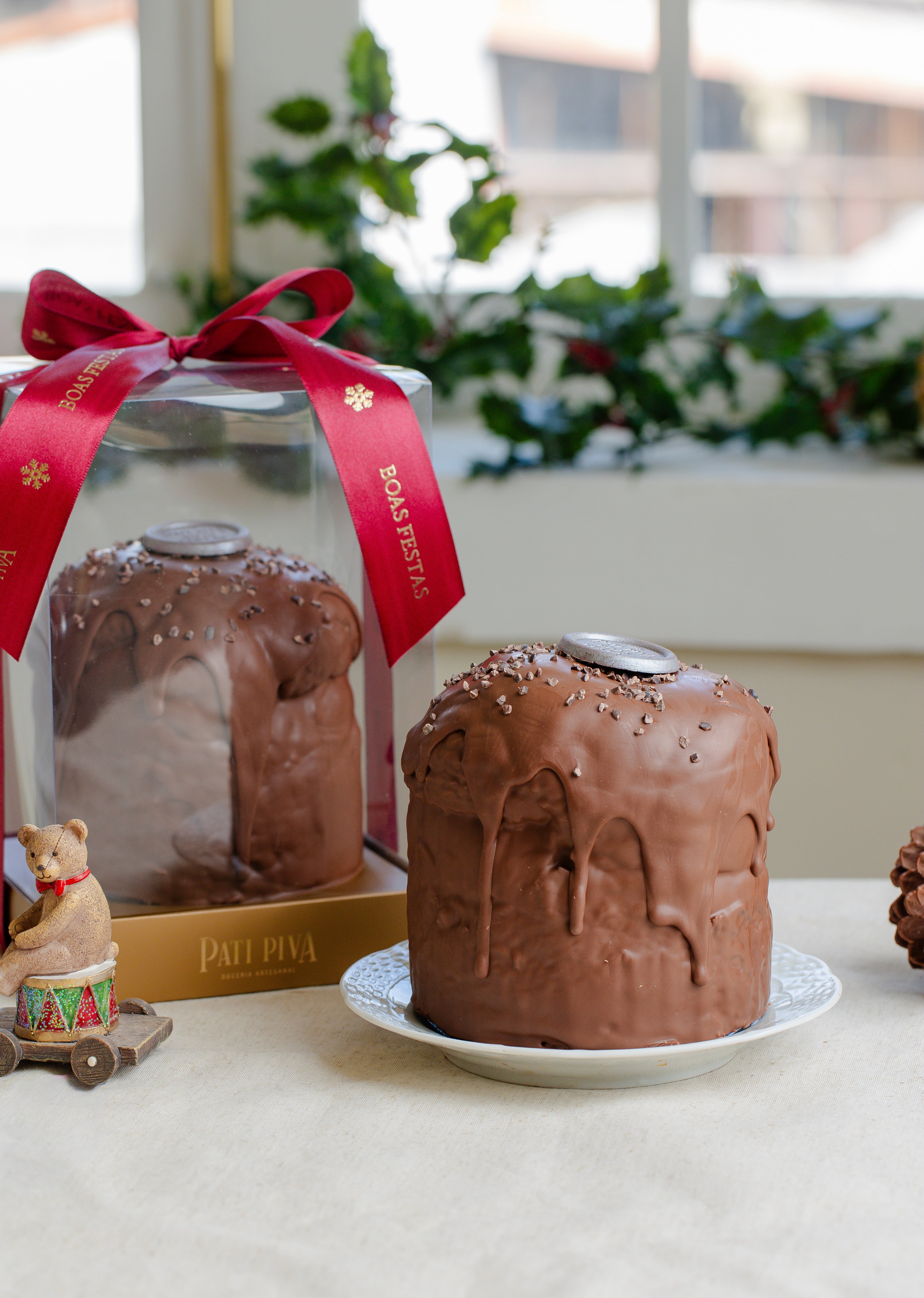Panettone Gotas de Chocolate - Zero Açúcar - Banhado de Chocolate