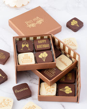 Caixa com 12 Bombons - Feliz Aniversário