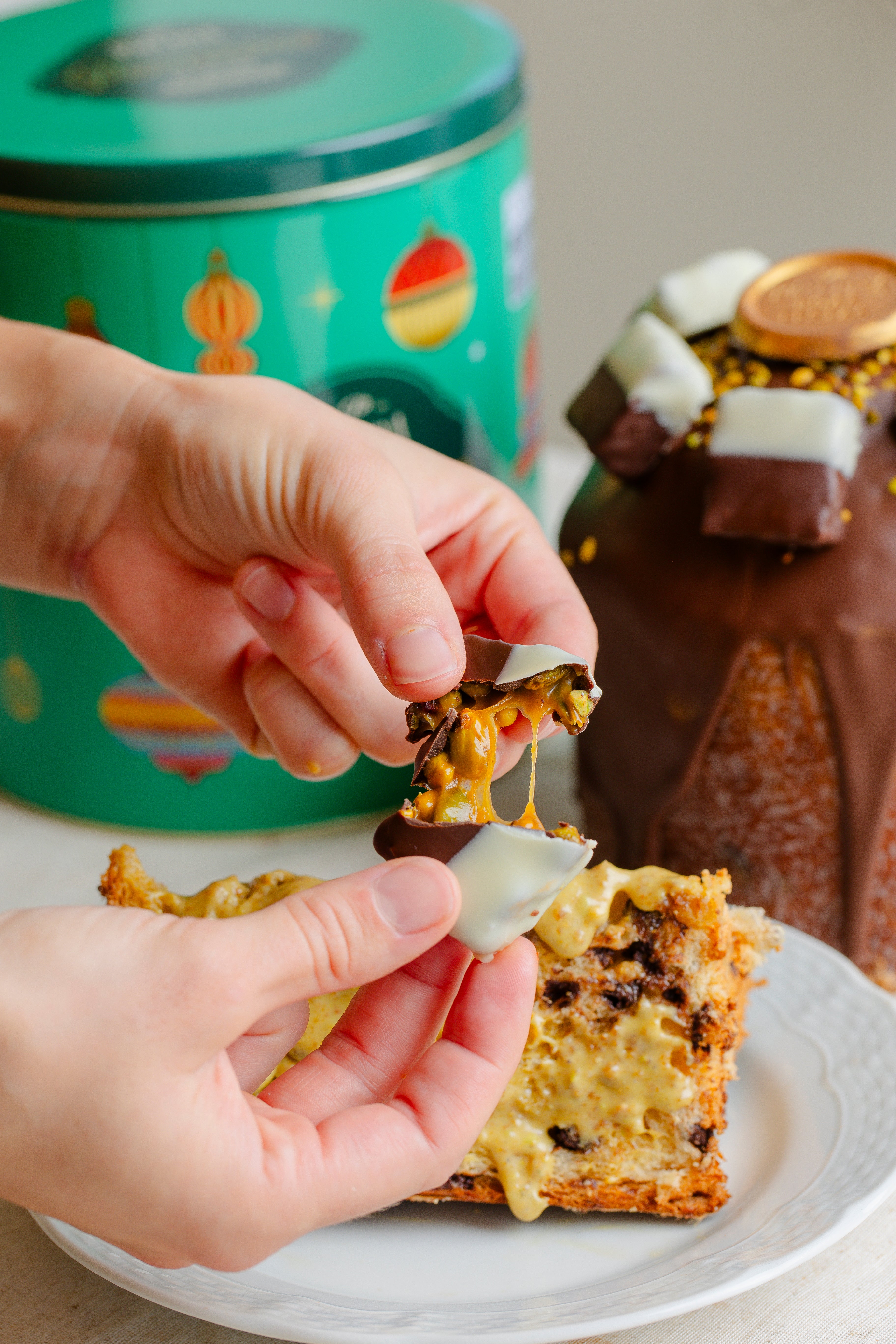 Panettone Recheado - Puxa Puxa de Pistache