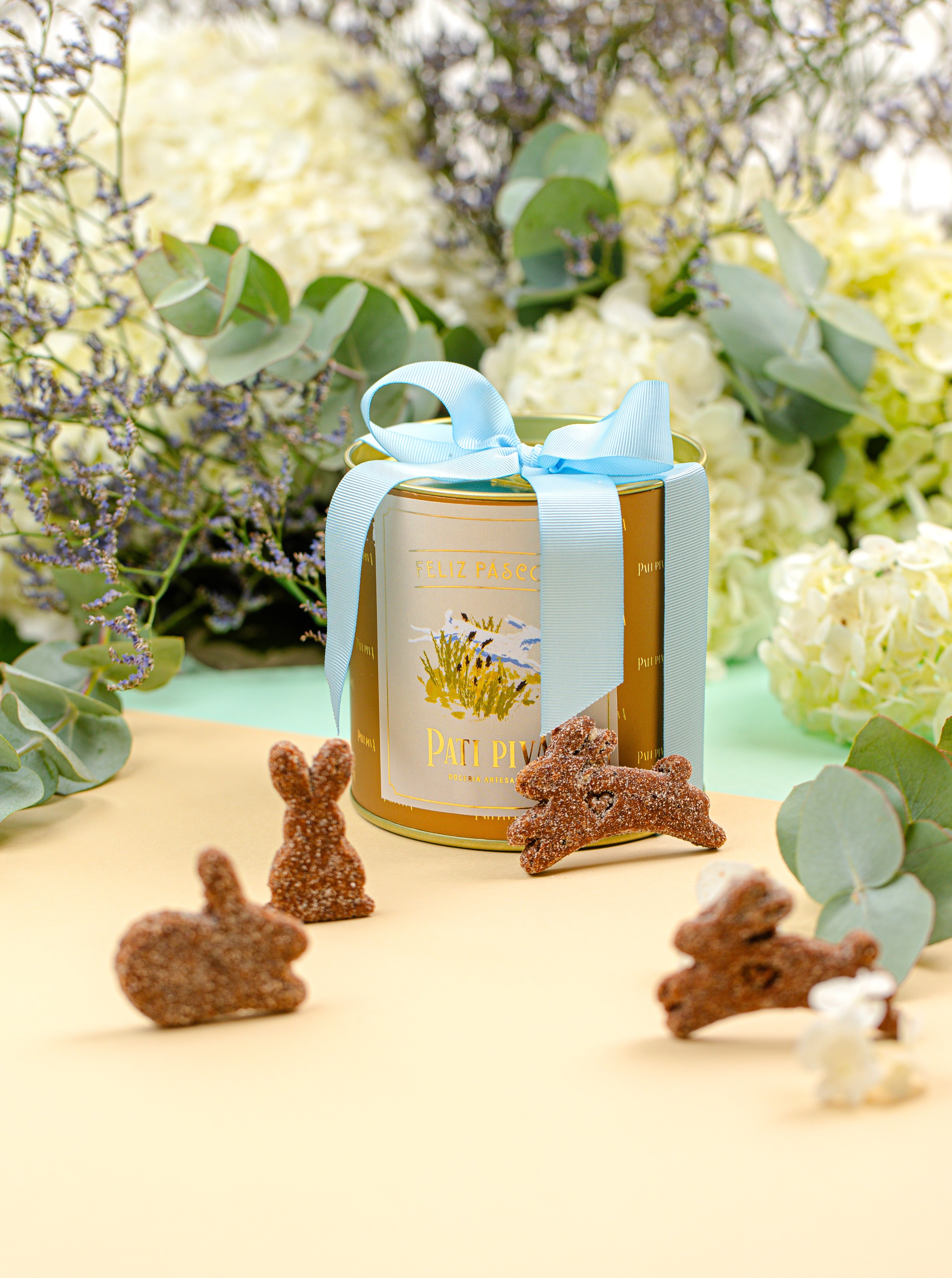 Mini Lata - Com Biscoitos de Coelho