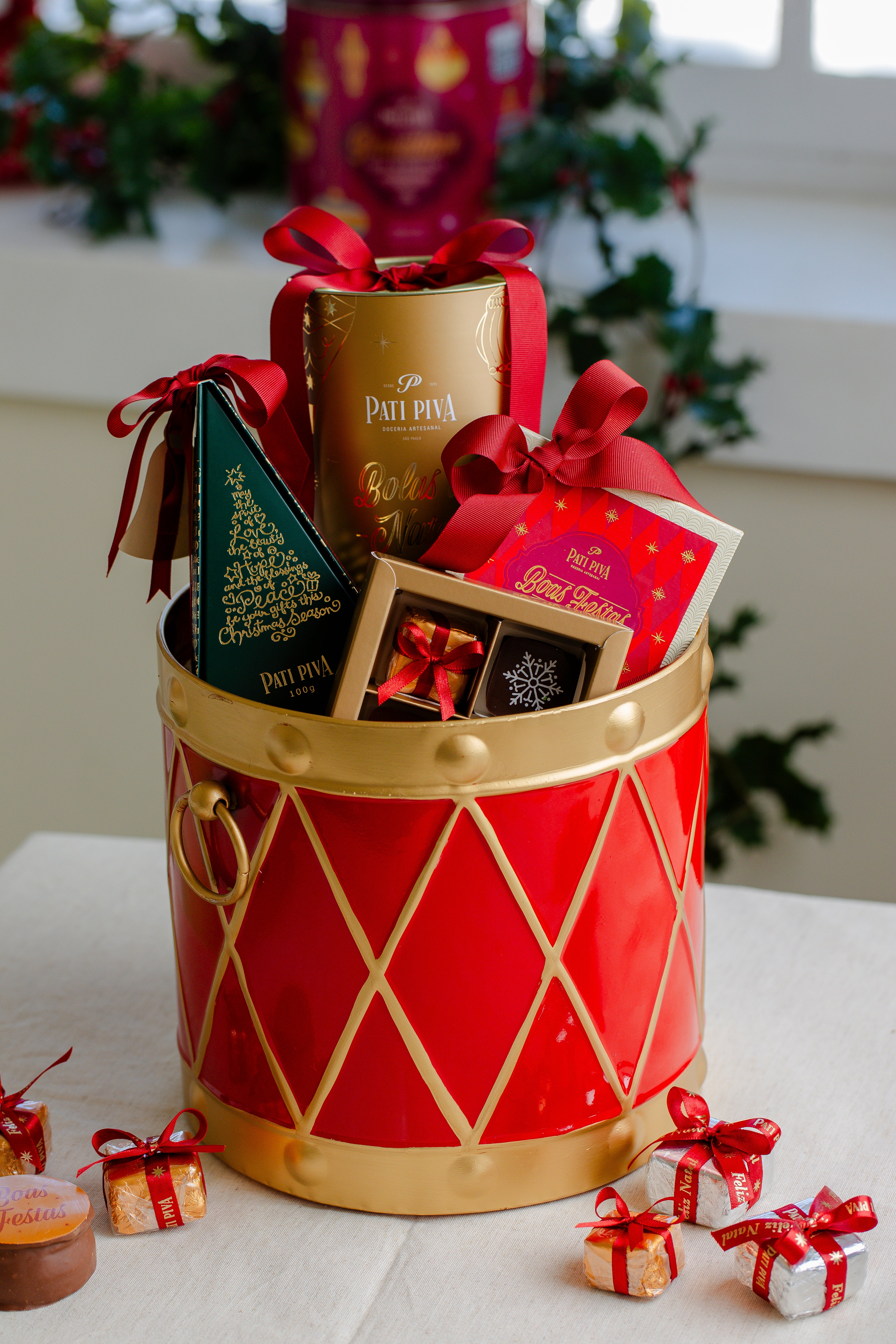 Cesta Presente Tambor Vermelho Nataliano