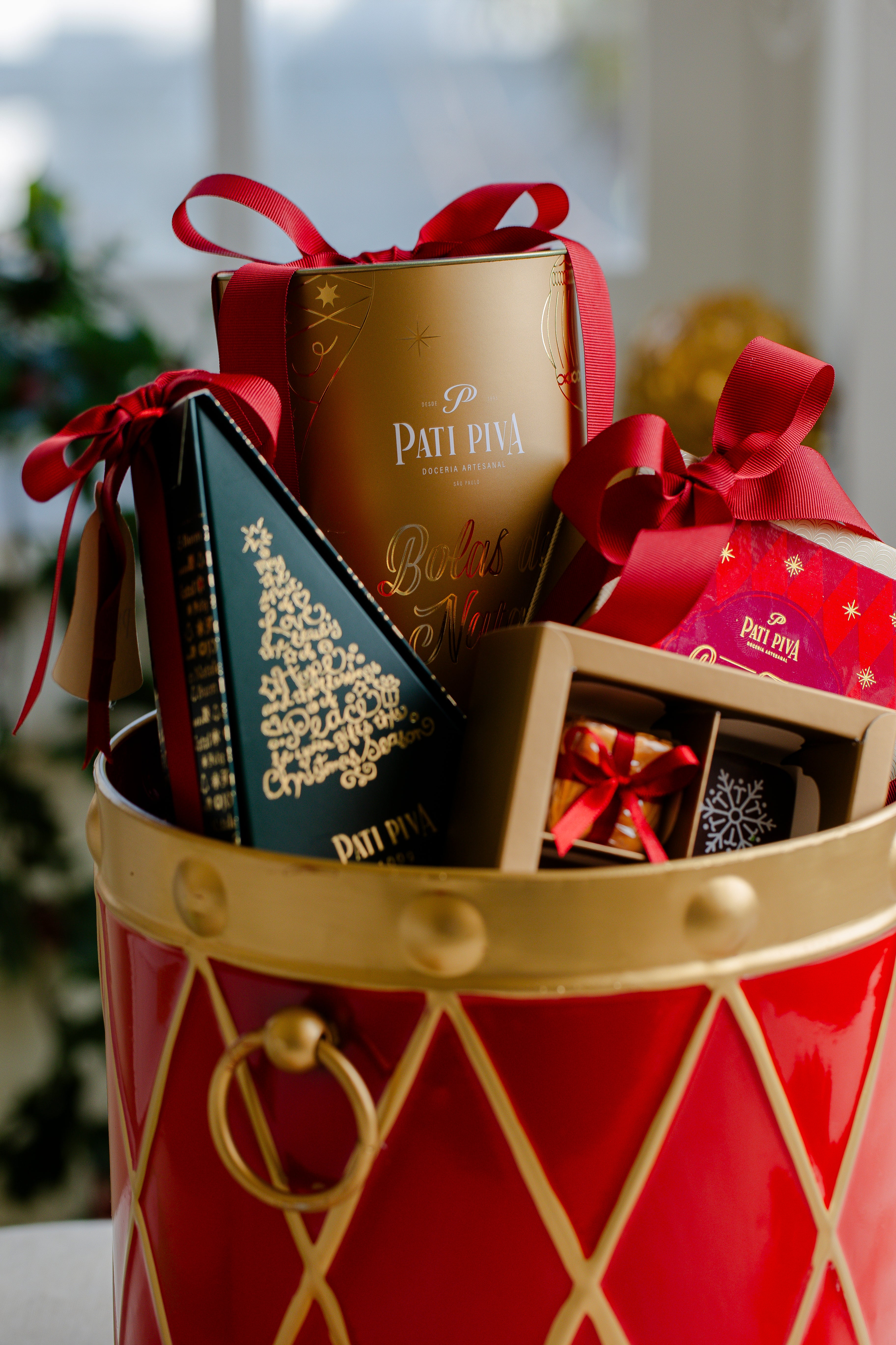 Cesta Presente Tambor Vermelho Nataliano