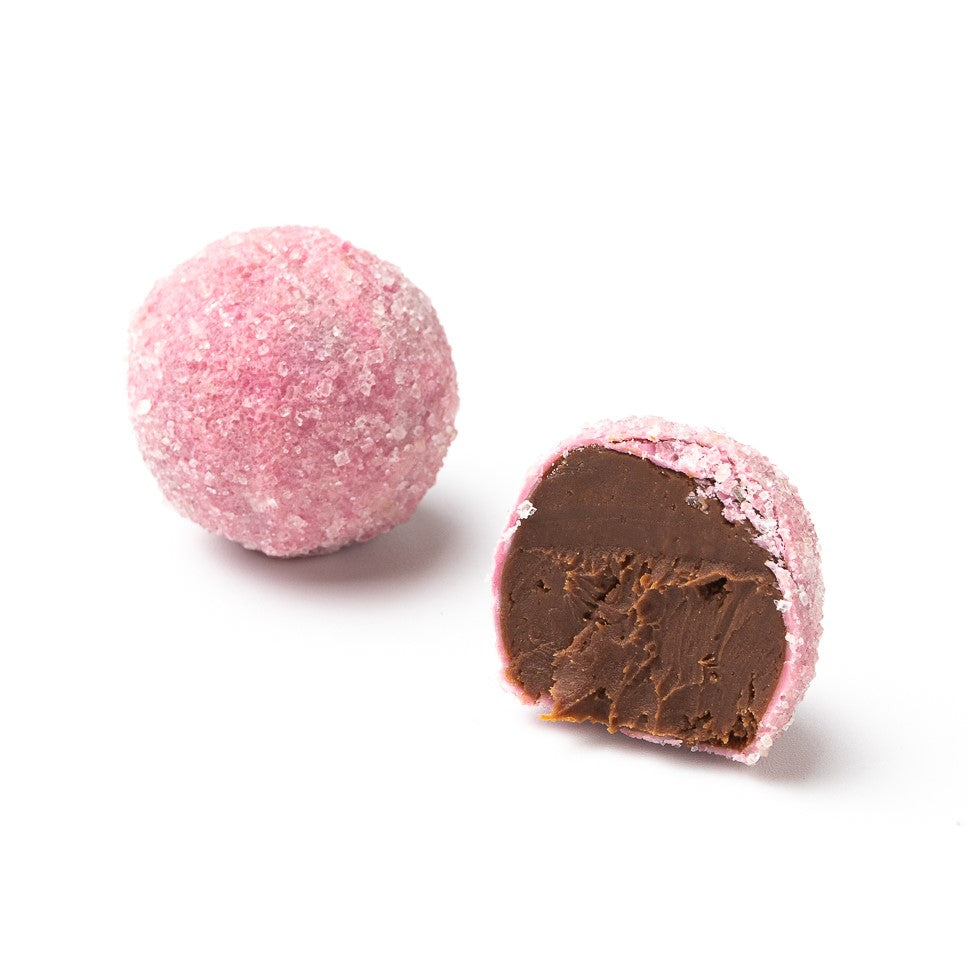 Combo com 3 Tubetes - Trufas Framboesa , Champagne Rose e Brigadeiros de Framboesa - Outubro Rosa