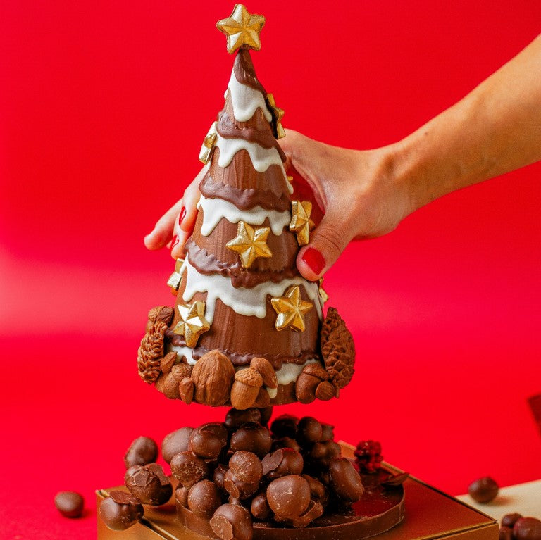 Árvore de Chocolate Decorada - Com Pipocas
