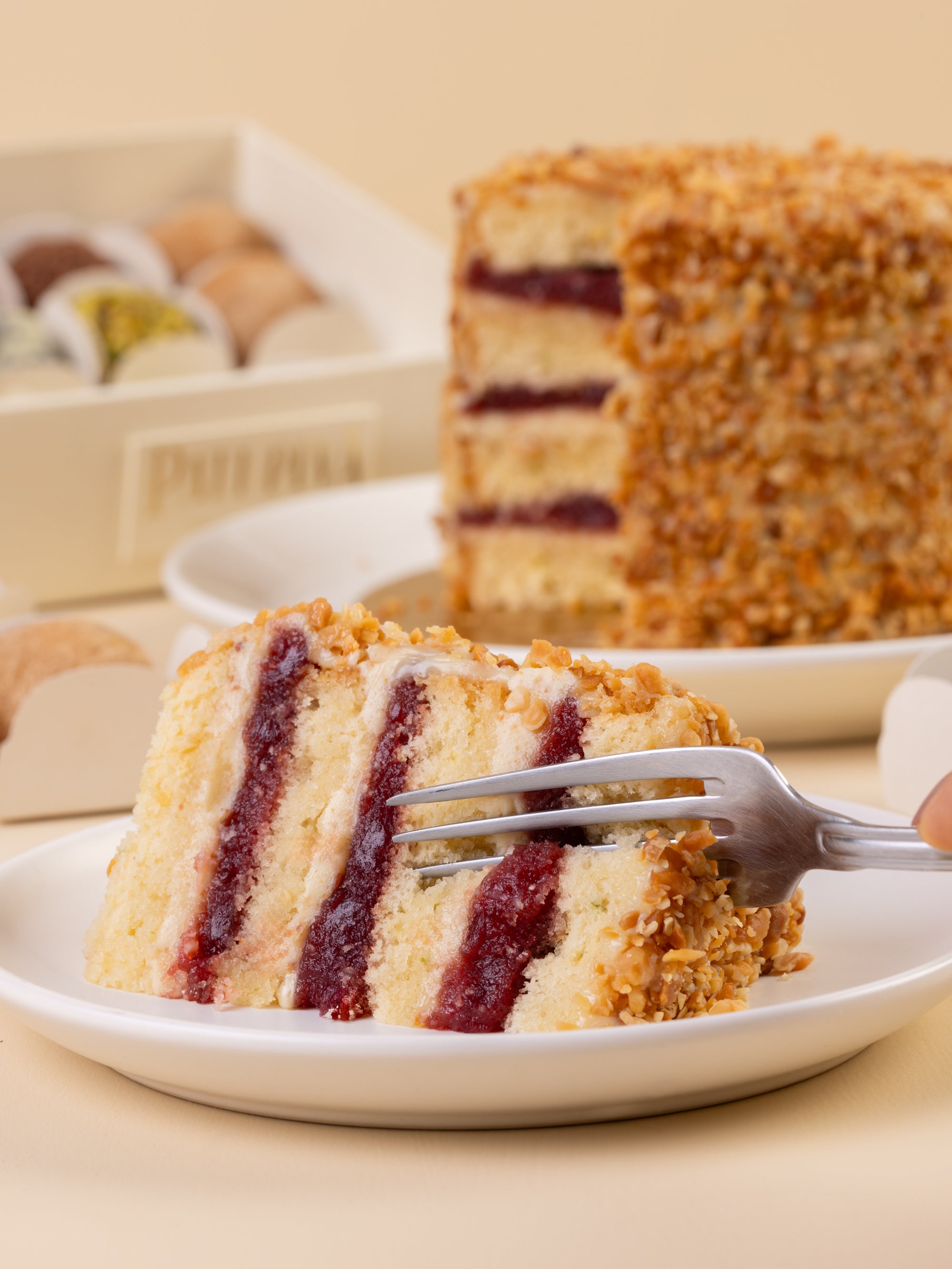 Bolo de Framboesa e Amêndoas - 6 Pessoas