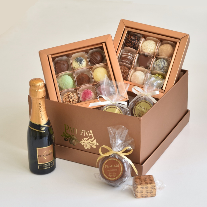 Cesta Docinhos, Trufas com Chandon - Tamanho G