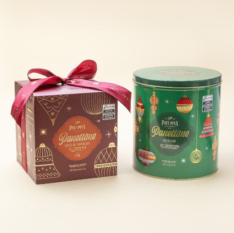 Combo Panettones Gotas na Caixa e Recheado de Pistache