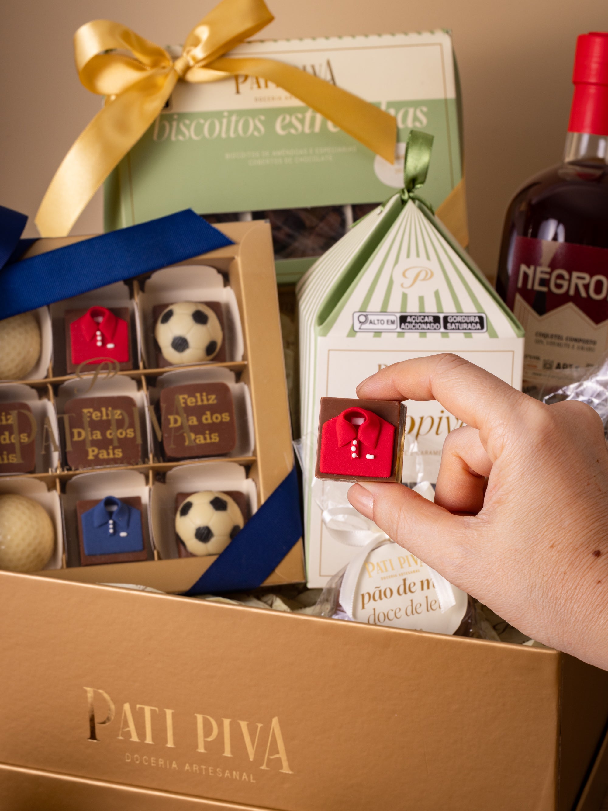Cesta com Negroni, Chocolates e Bombons - Dia dos Pais