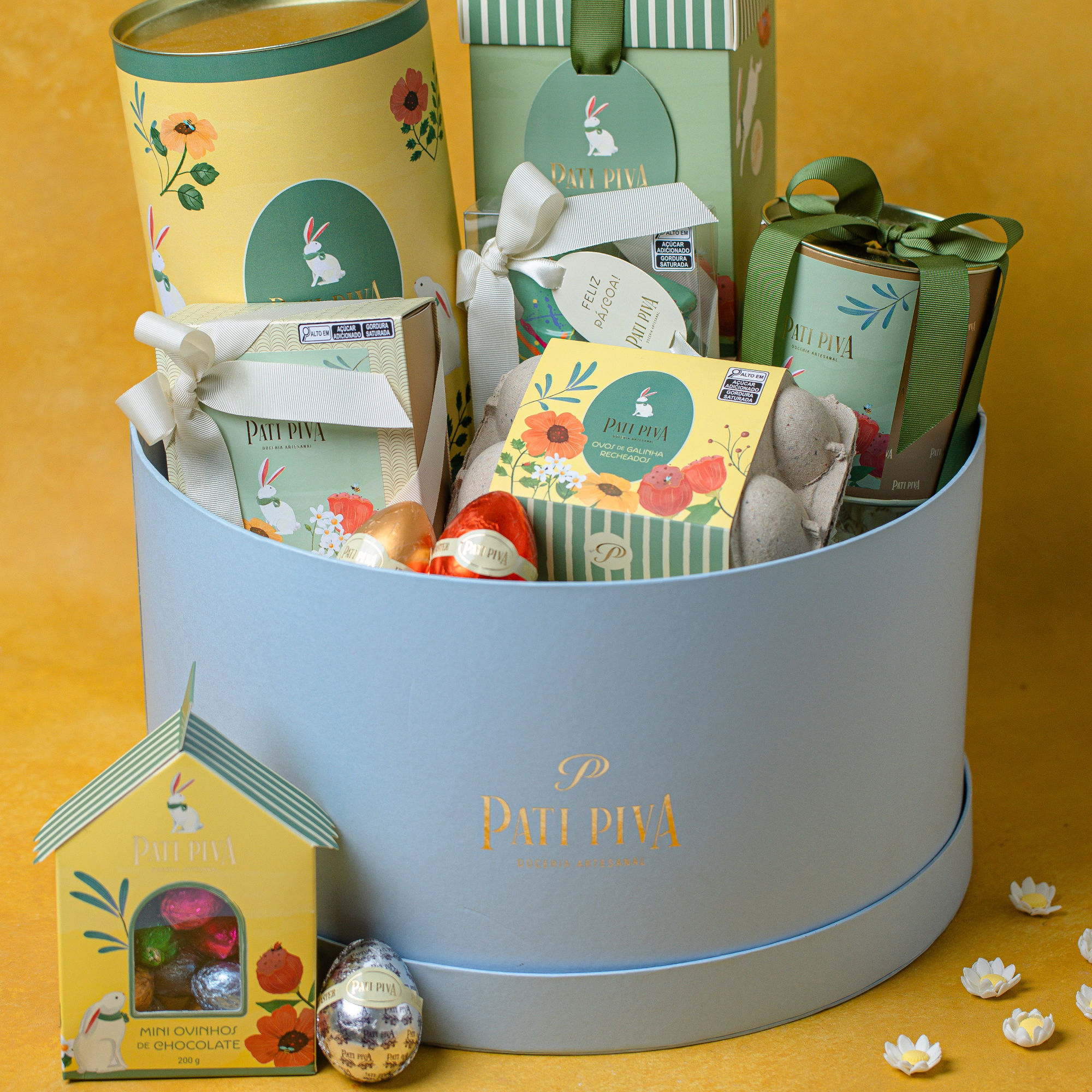 Cesta Azul de Páscoa - Tamanho G