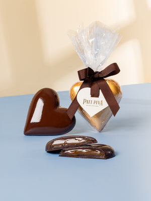 Coração Recheado - Chocolate 70% e Caramelo