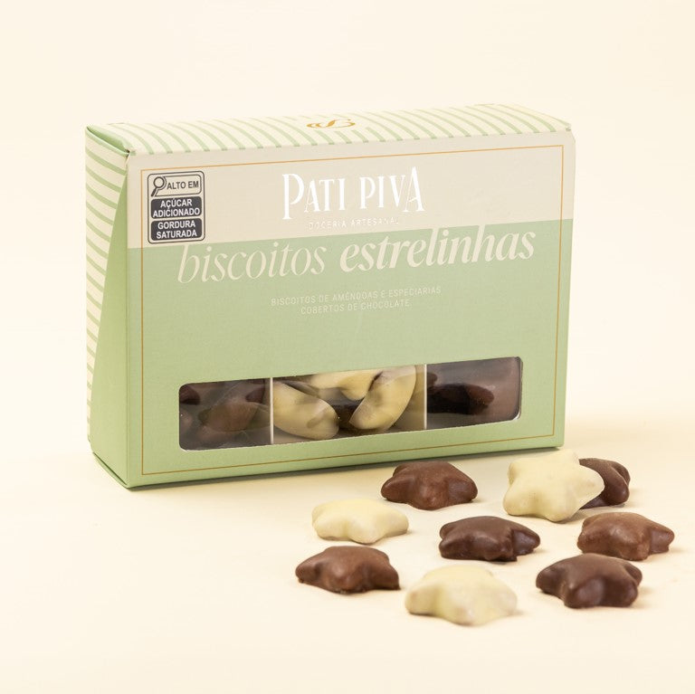 Biscoitos Estrelinhas Mistas - Ao Leite, Meio Amargo e Branco