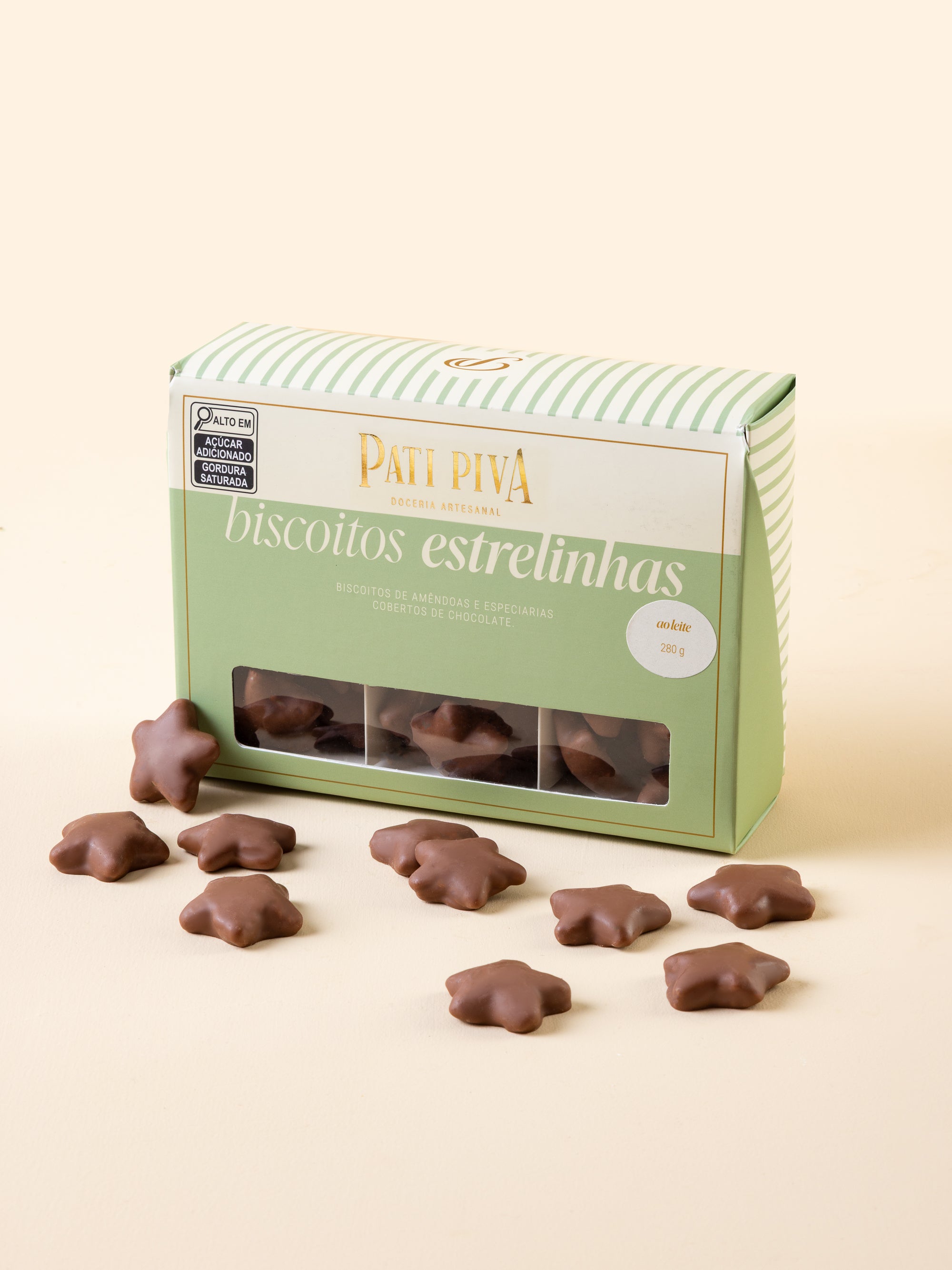 Biscoitos Estrelinhas ao Leite - Sabor Chocolate ao Leite