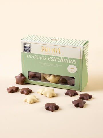 Biscoitos Estrelinhas Mistas - Ao Leite, Meio Amargo e Branco