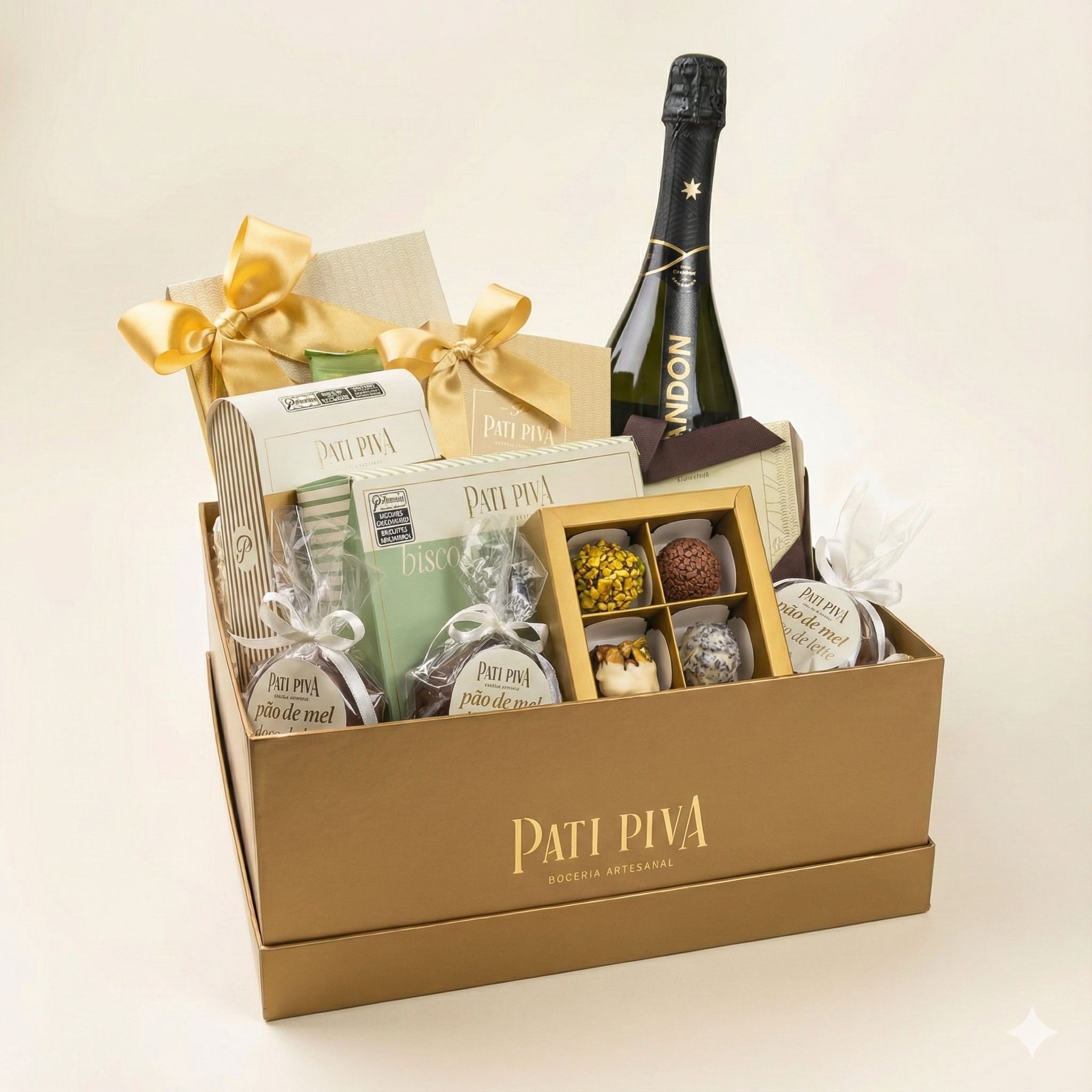 Cesta de Reveillon com Docinhos e Chandon  Excellence