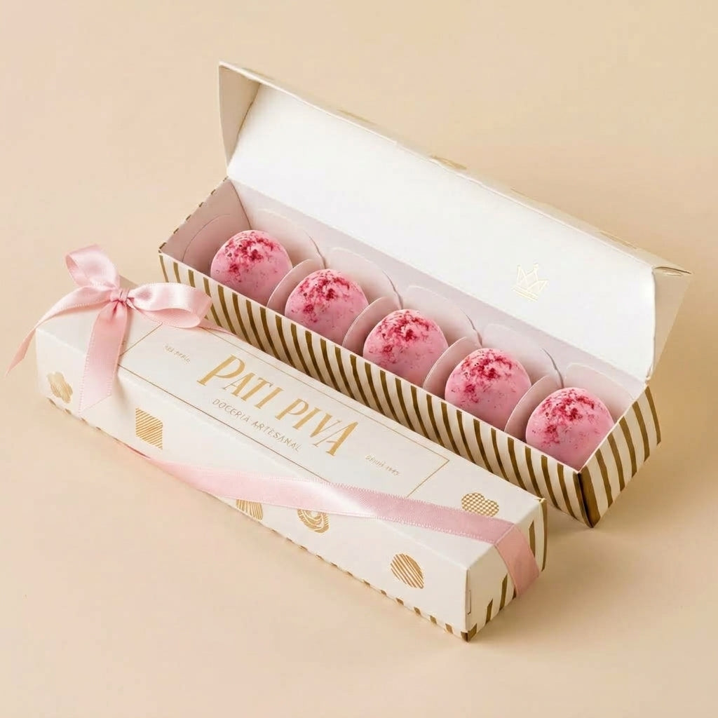 Tubete com 5 Trufas de Framboesa - Outubro Rosa