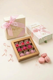 Combo Gaveta + Caixa 10 Macaron Framboesa - Outubro Rosa