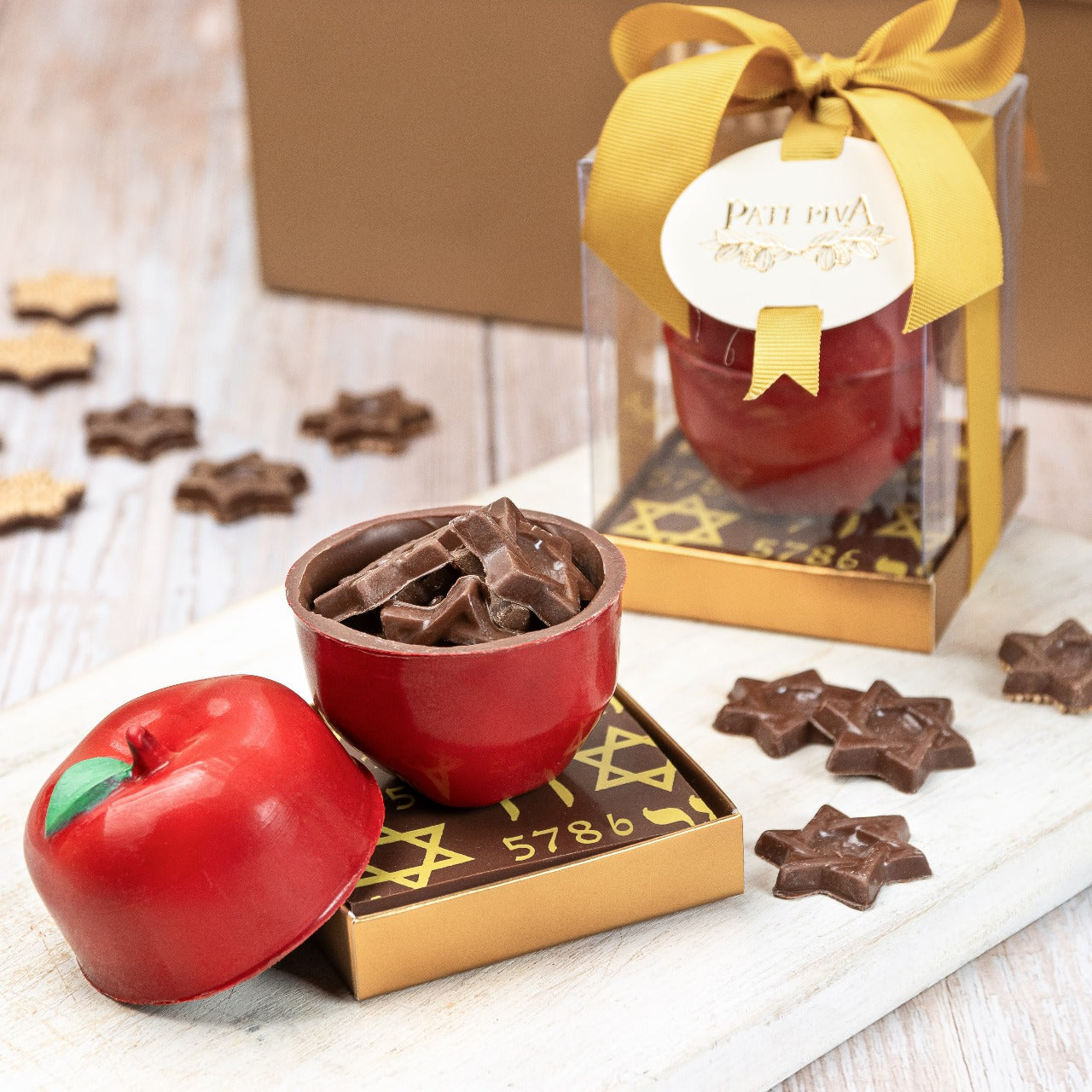 Maçã com Estrelas de Chocolate - Rosh Hashaná