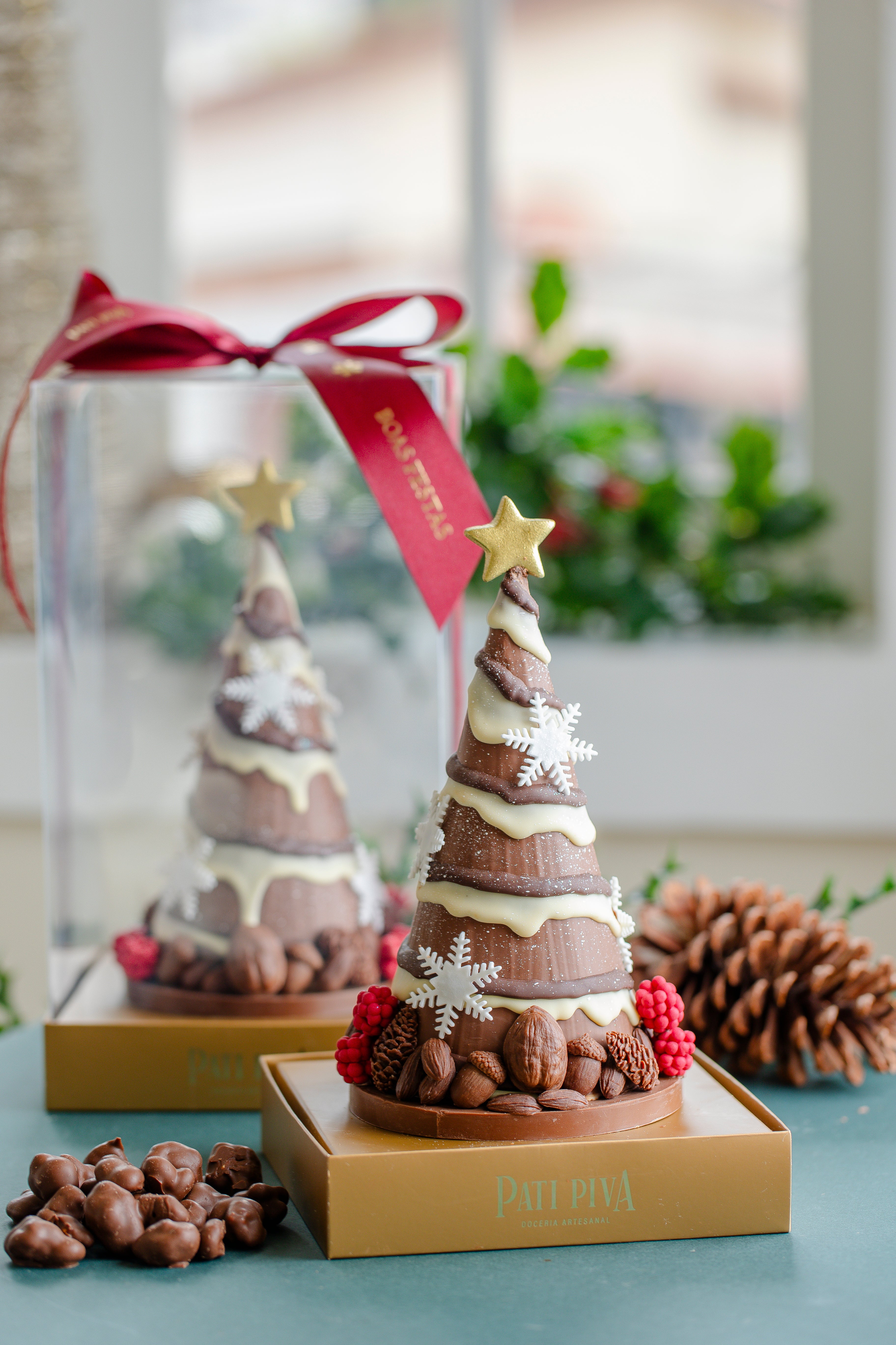 Árvore de Chocolate Decorada - Com Pipocas