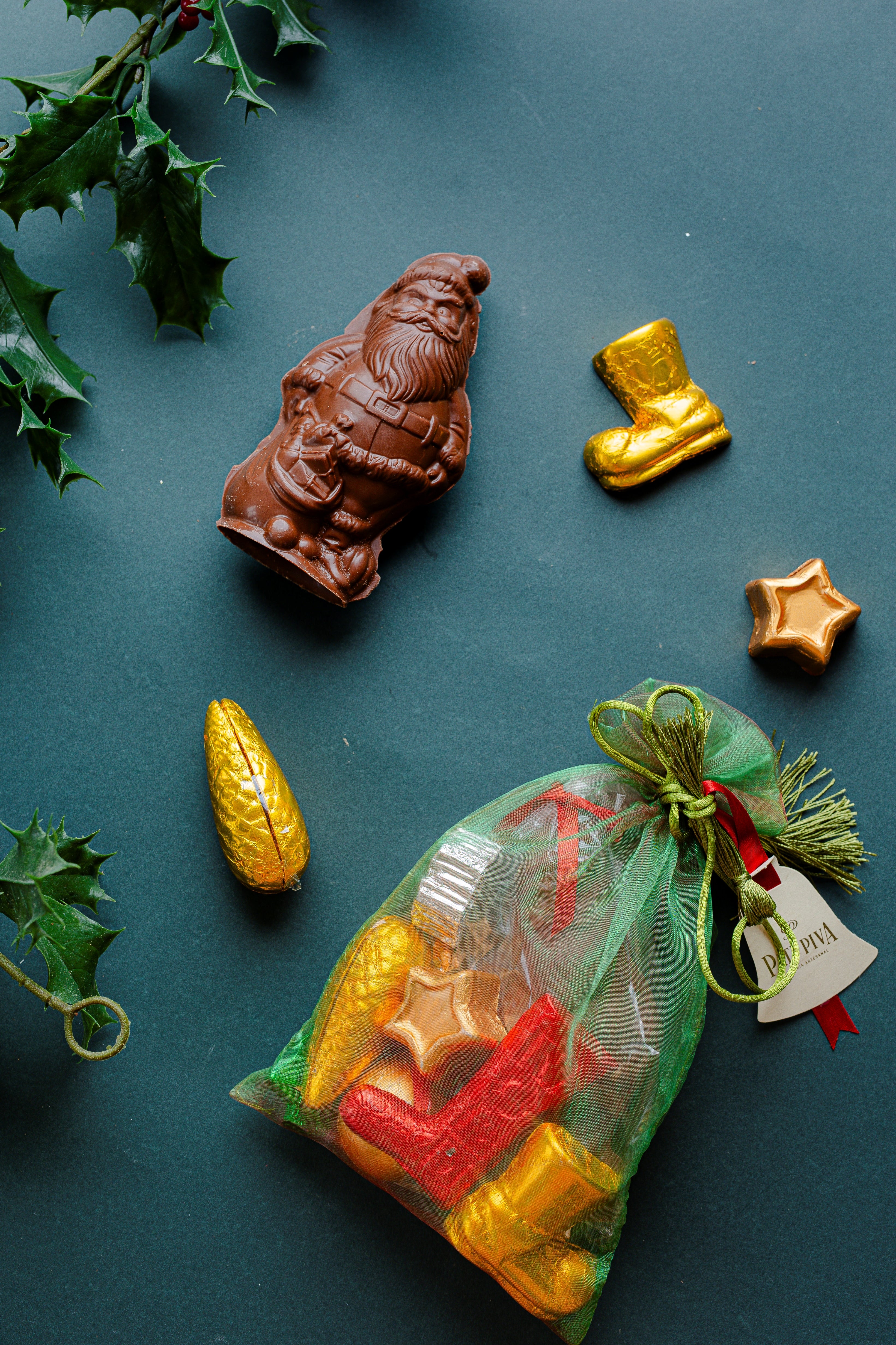 Saquinho de Natal - Com Papai Noel e Bombons