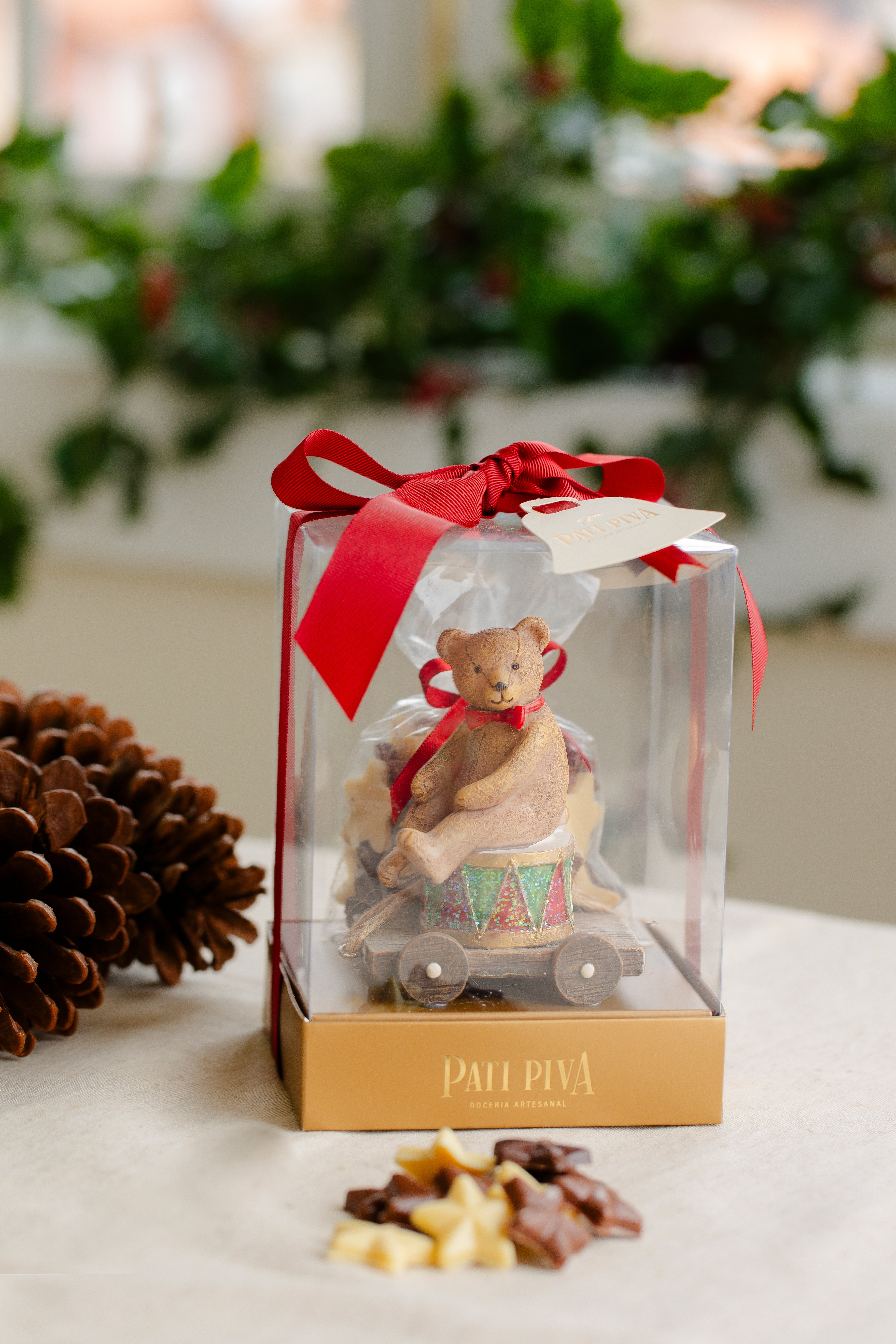 Enfeite Natal Carrinho com Urso