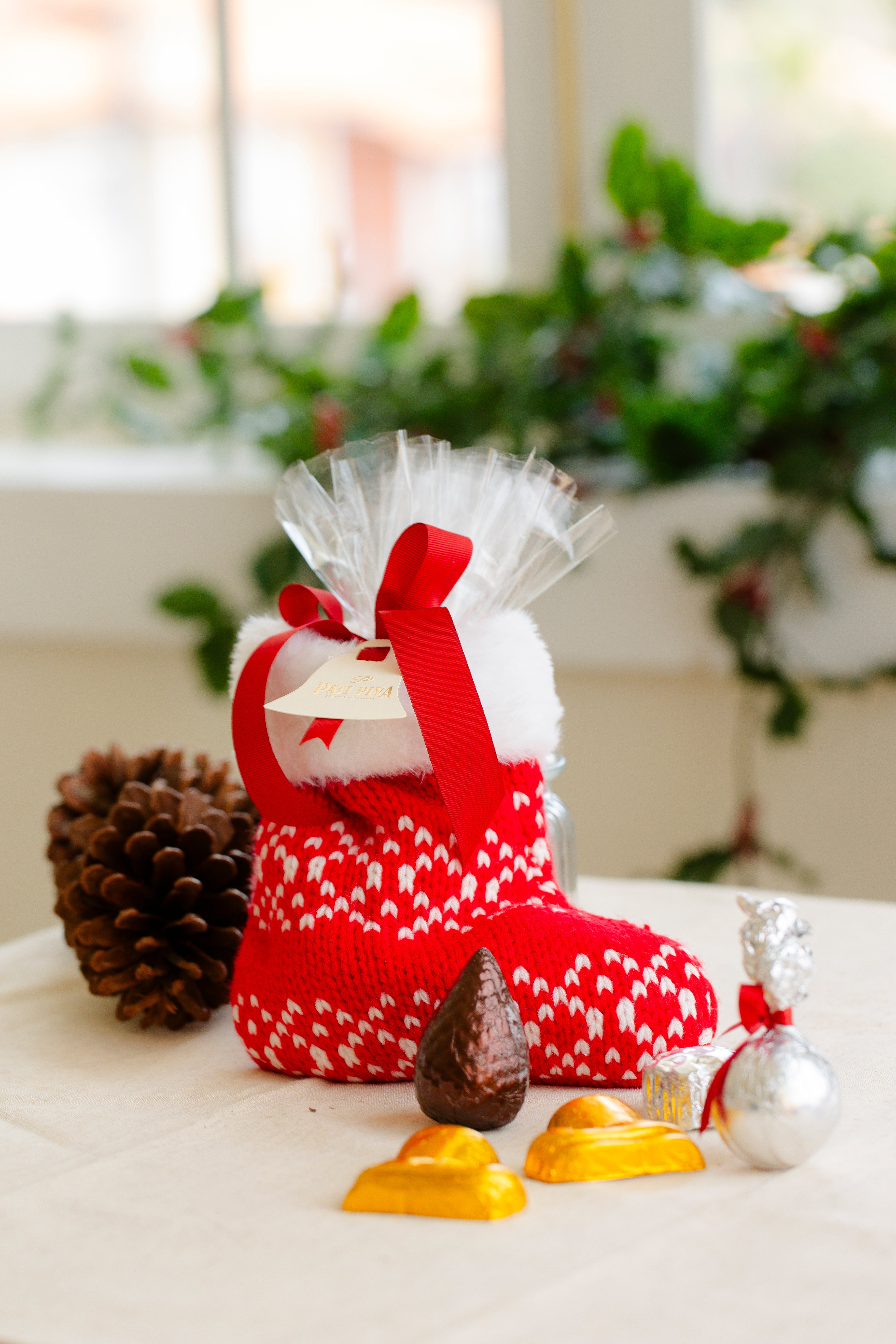 Meia Tricot com Bombons