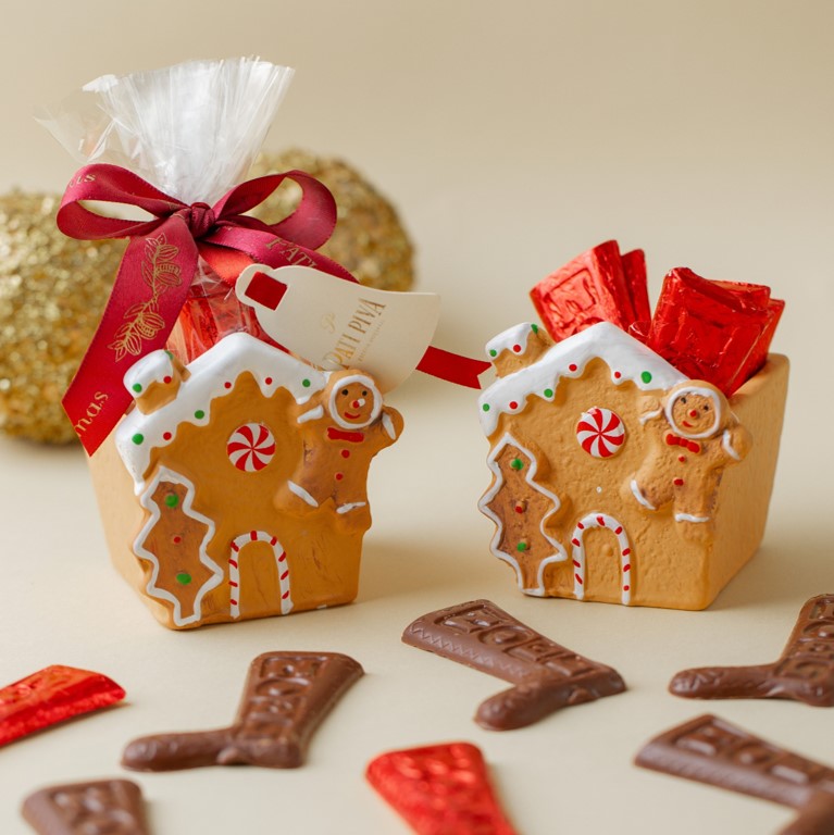 Pote Casinha Gingerbread - Com Meias de Chocolate