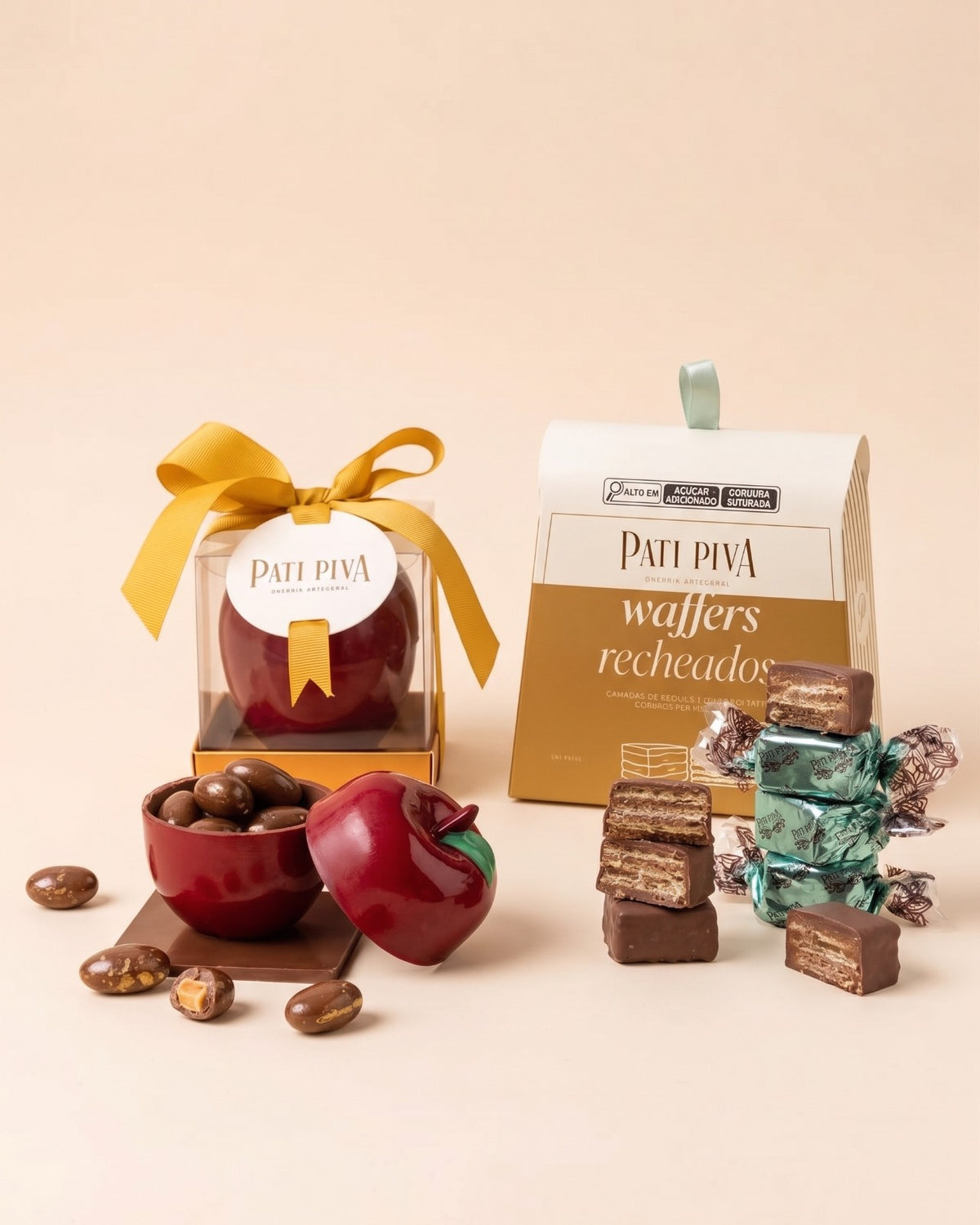 Combo Maçã dia dos Professores & Waffers de Gianduia