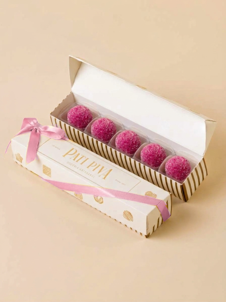 Tubete com 5 Brigadeiros de Framboesa - Outubro Rosa