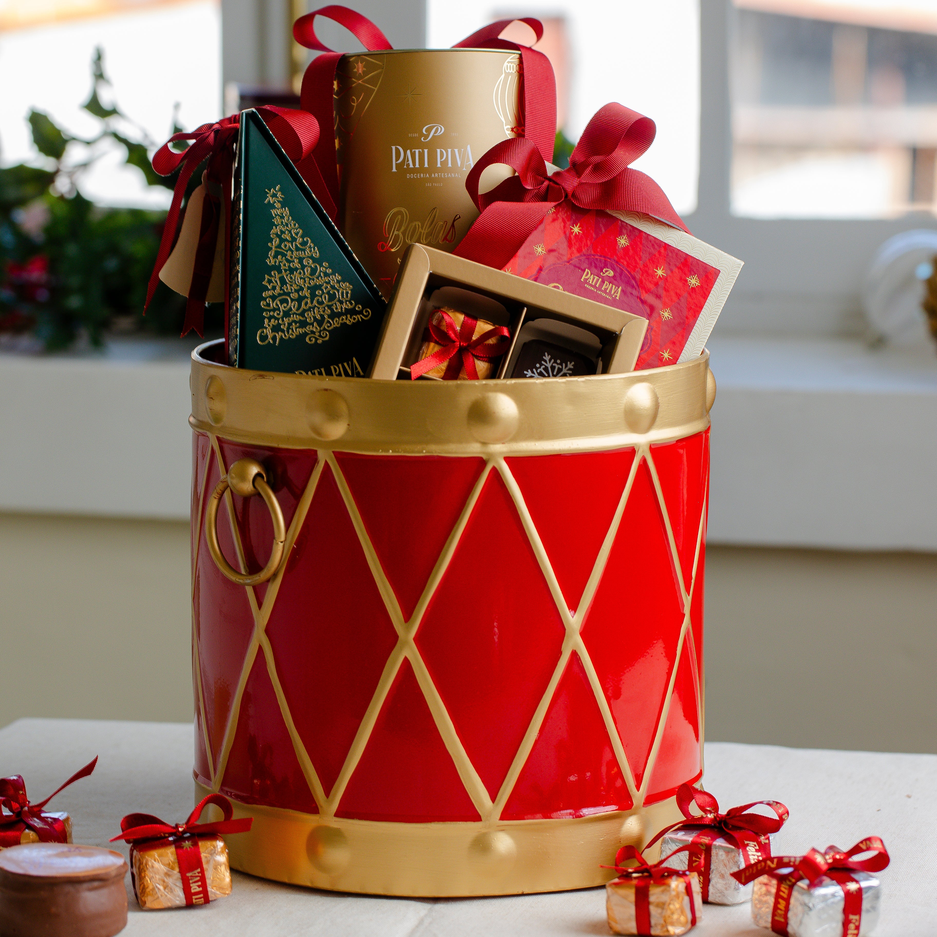 Cesta Presente Tambor Vermelho Nataliano