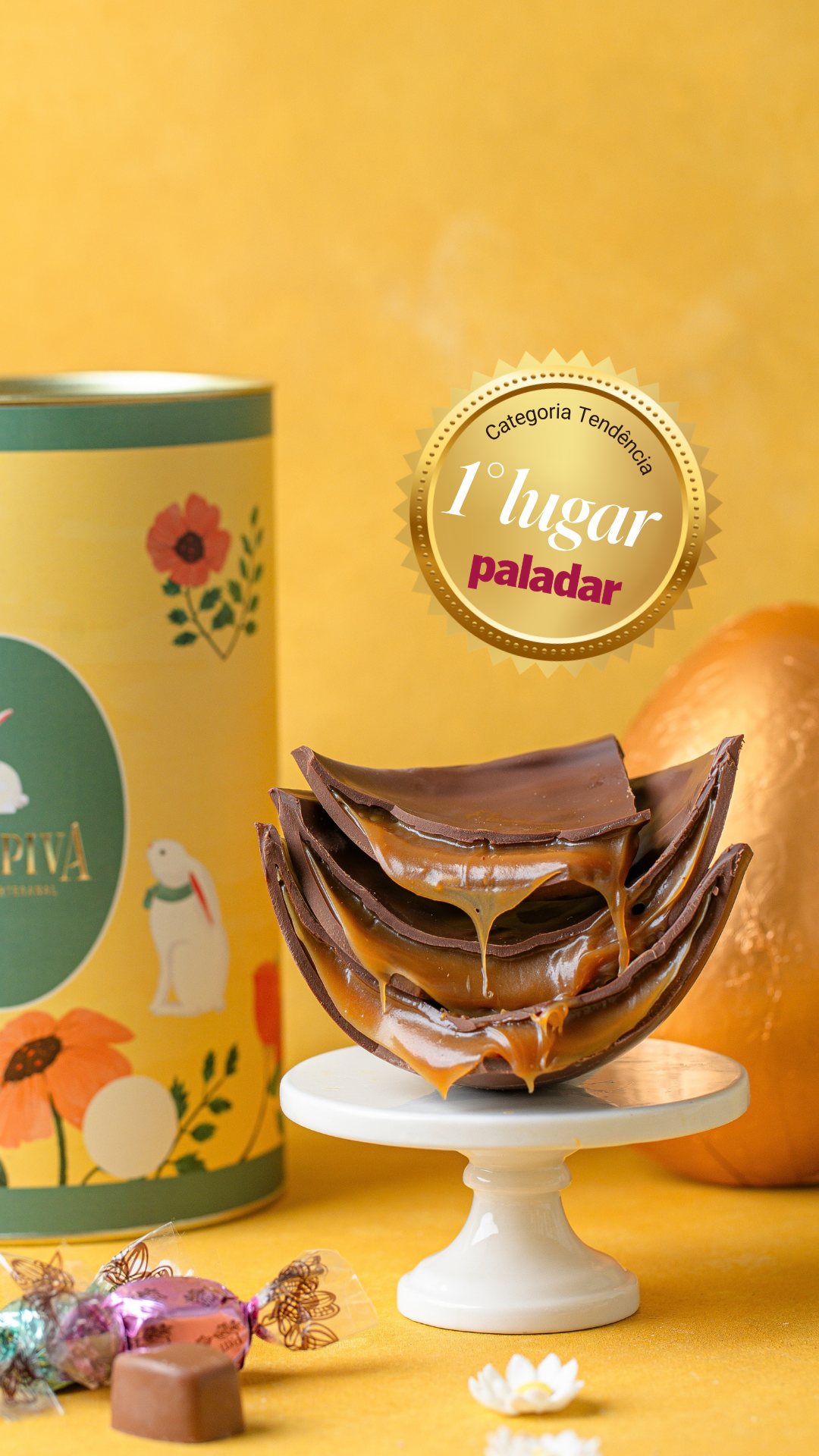 Ovo Meio Amargo com Caramelo G